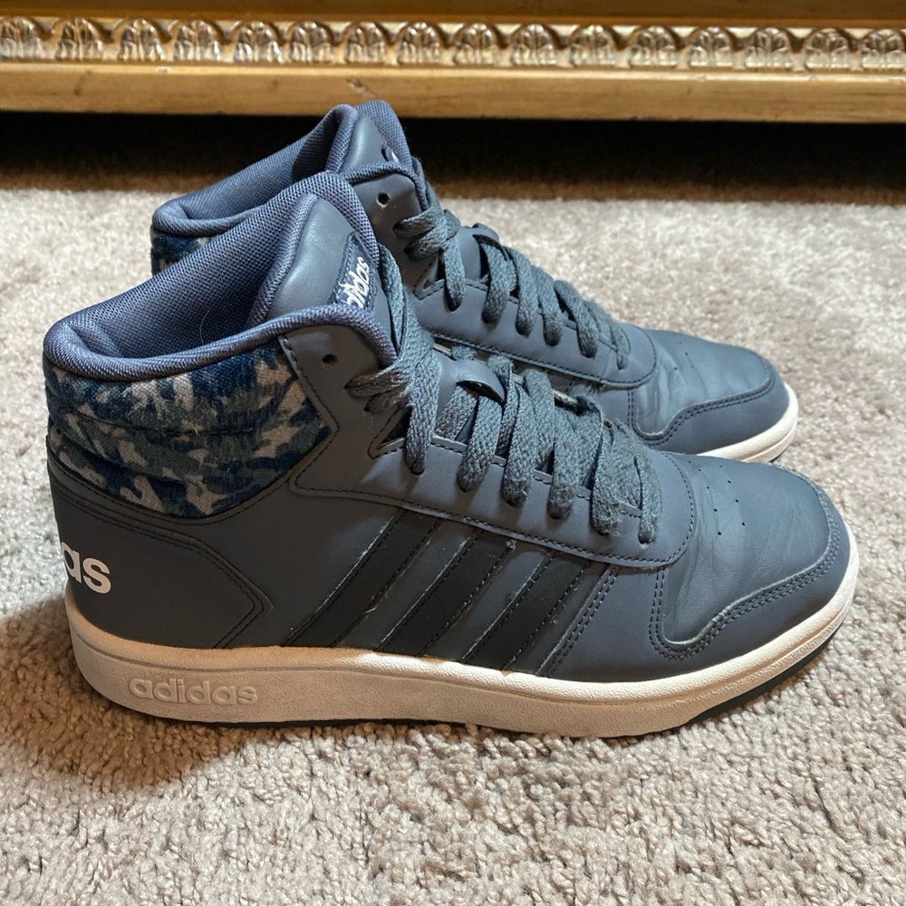 Adidas Hoops Basketball Men's Dark Gray High-Top Sneakers size 6.5